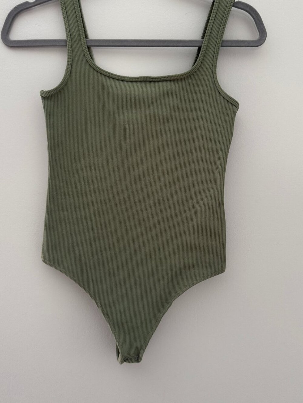 Abercrombie & Fitch Olive Green Ribbed Bodysuit Size Small